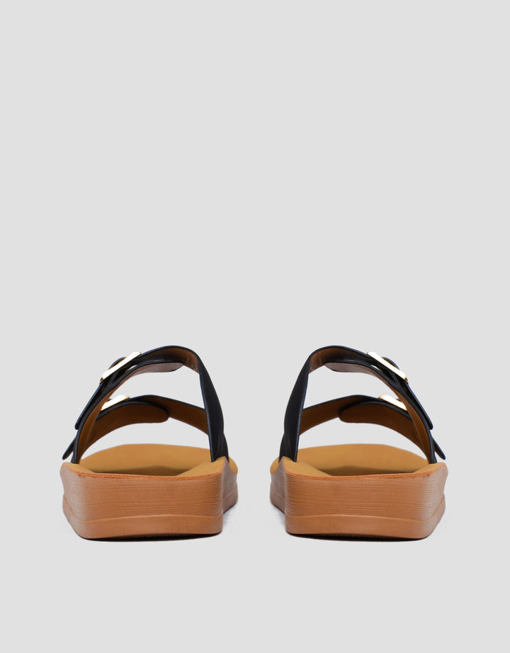 St. Yves Double Buckle Sandal Slipper Fq10 Wanita