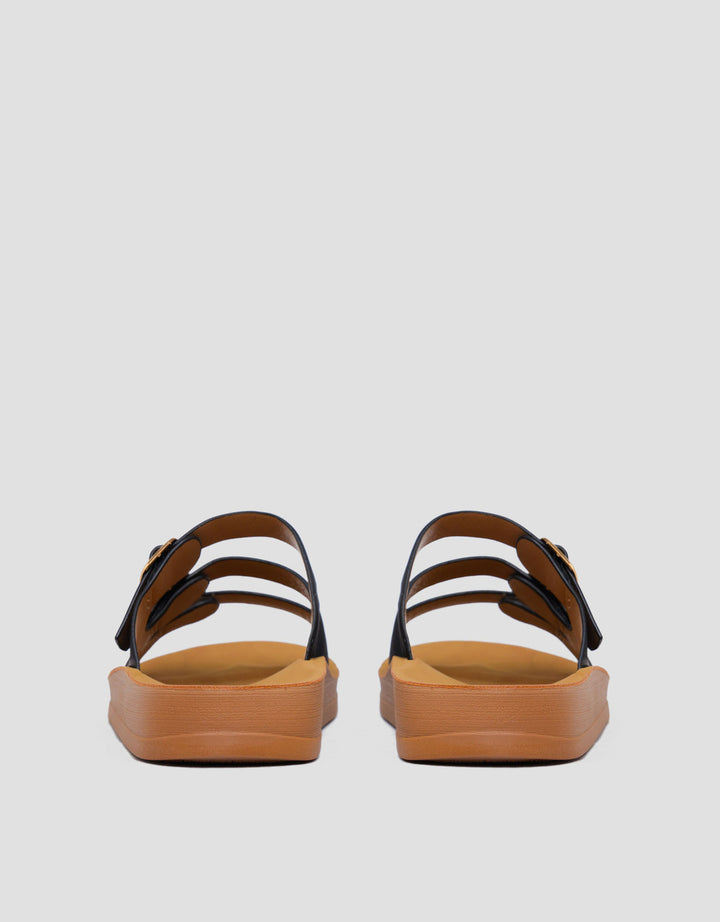 ST. YVES SANDAL SLIPPER TRIPLE STRAP BUCKLE FQ15 WANITA