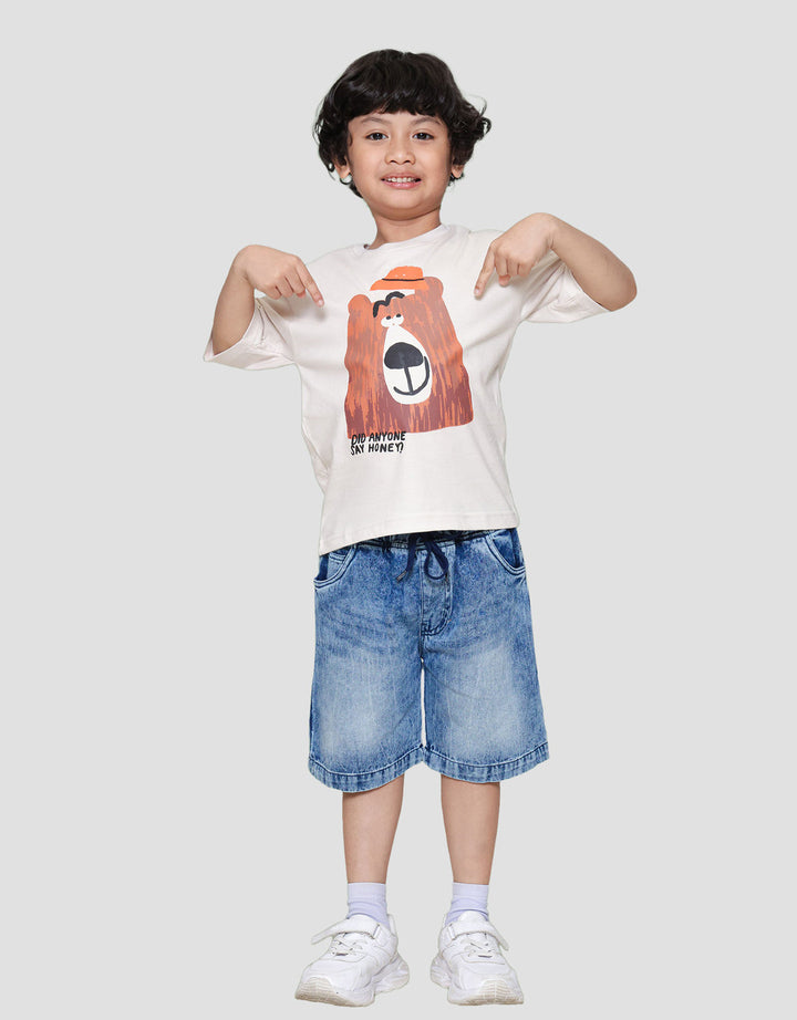 Little M Did Anyone Say Honey Kaos Oversize Anak Laki-laki