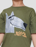 Little M Woofie A Forest Friend Kaos Oversize Anak Laki-laki