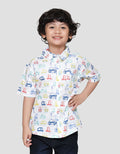 Little M Print Car Kemeja Anak Laki-laki