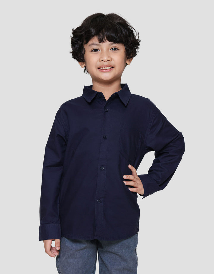 Little M Print Blk Wording Kemeja Anak Laki-laki