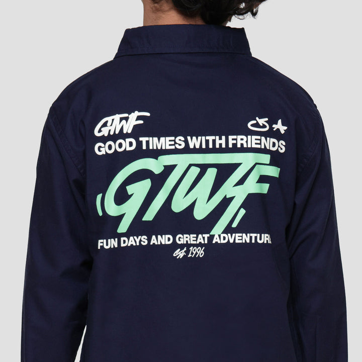 Little M Print Blk Wording Kemeja Anak Laki-laki