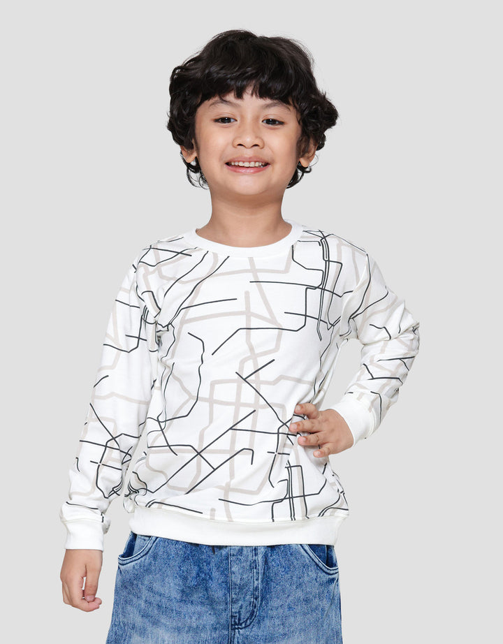 Little M Print Geometrik Sweater Anak Laki-laki