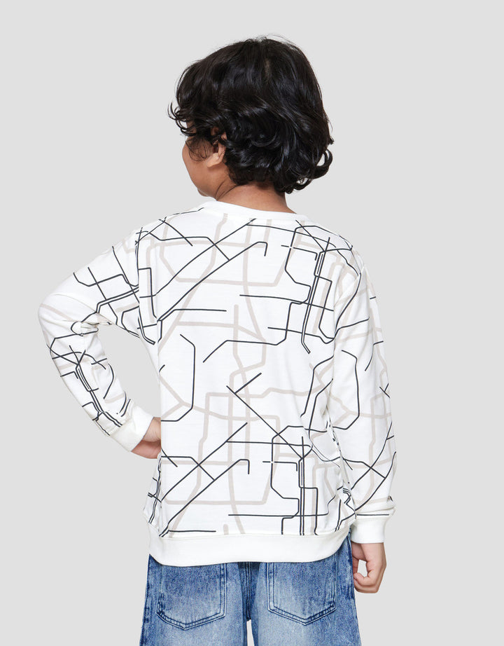 Little M Print Geometrik Sweater Anak Laki-laki
