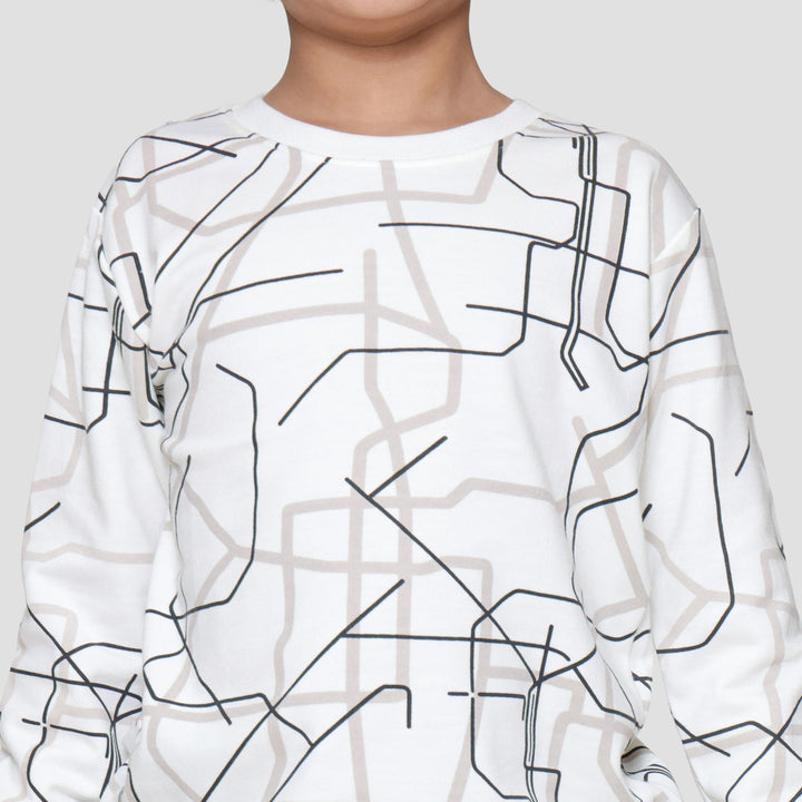 Little M Print Geometrik Sweater Anak Laki-laki