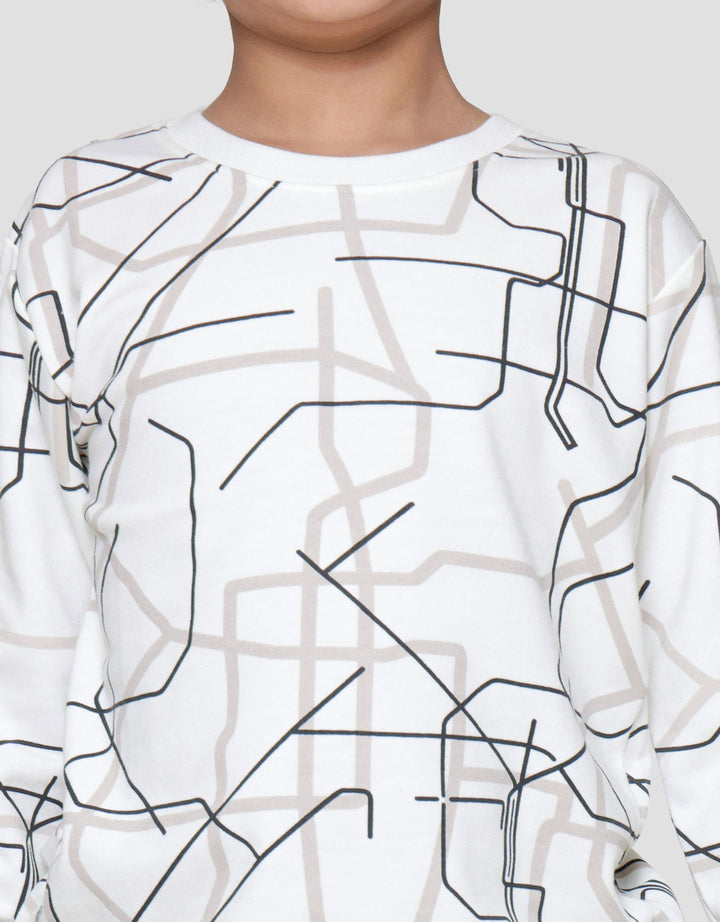 Little M Print Geometrik Sweater Anak Laki-laki