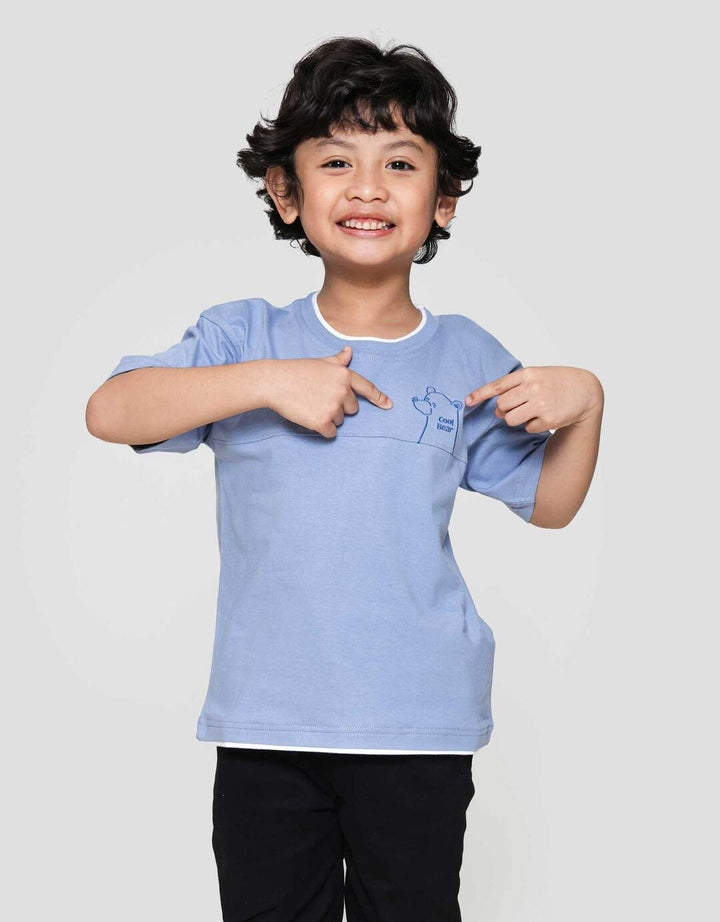 Little M Cut Sewn Cool Bear Kaos Oversize Anak Laki-laki