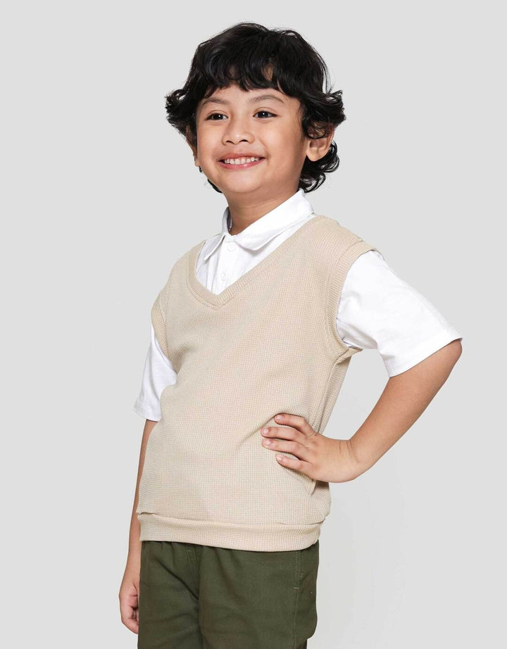 Little M Krah Komb Texture Wafel Kaos Anak Laki-laki