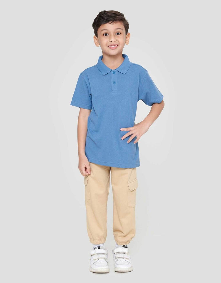 Little M Kerah Bsc Rib Kancing Kaos Anak Laki-laki