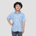 Little M Kotak Blue Mm Wash Kemeja Anak Laki-laki