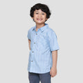 Little M Kotak Blue Mm Wash Kemeja Anak Laki-laki
