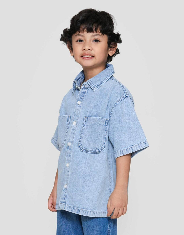 Little M Pocket Kemeja Denim Anak Laki-laki