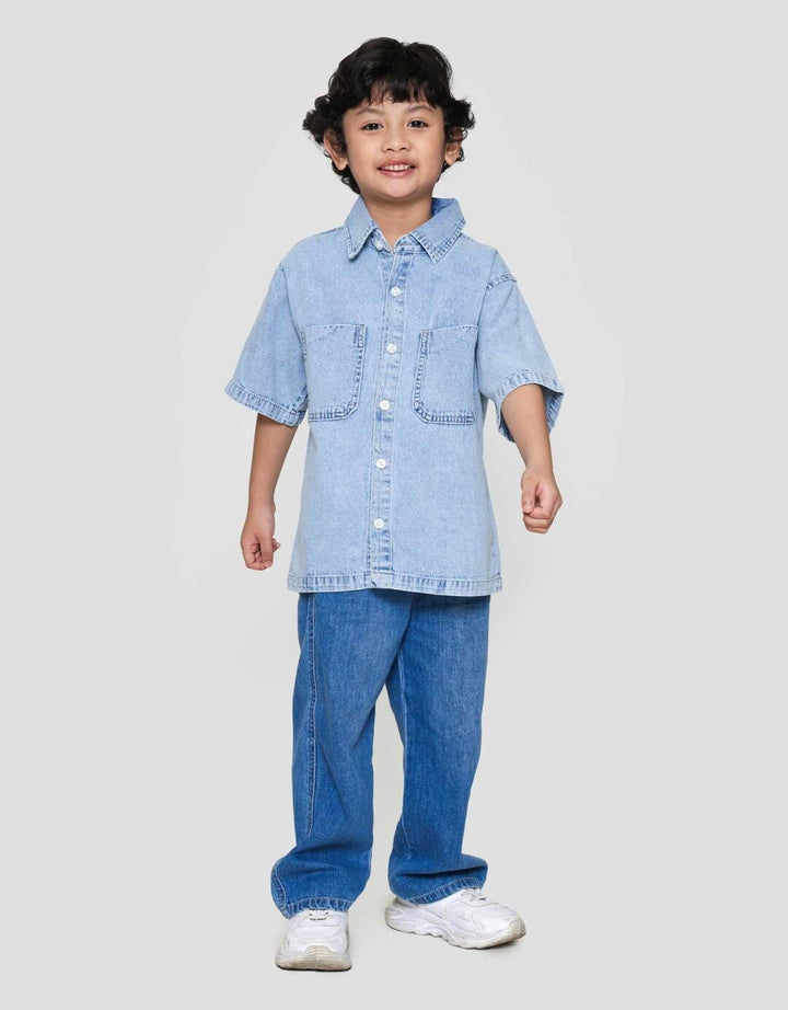 Little M Pocket Kemeja Denim Anak Laki-laki