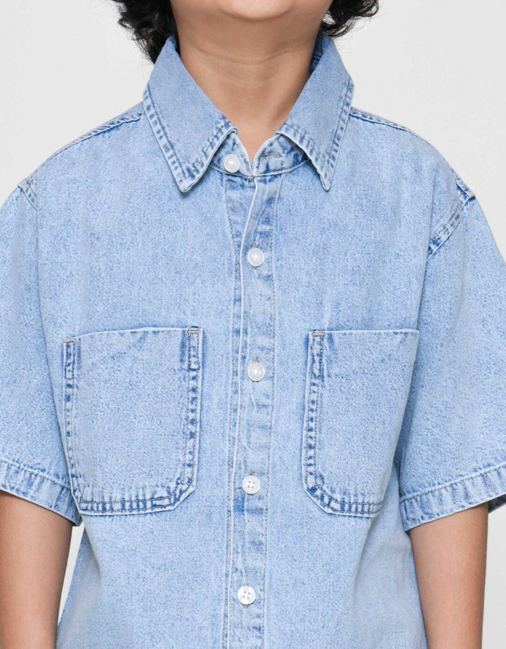 Little M Pocket Kemeja Denim Anak Laki-laki