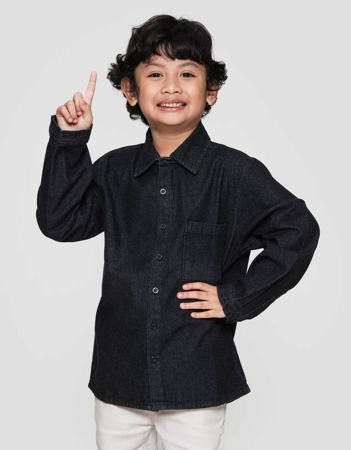 Little M Kemeja Denim Anak Laki-laki