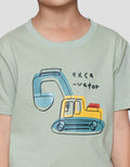 Little M Excavator Construction Kaos Anak Laki-laki
