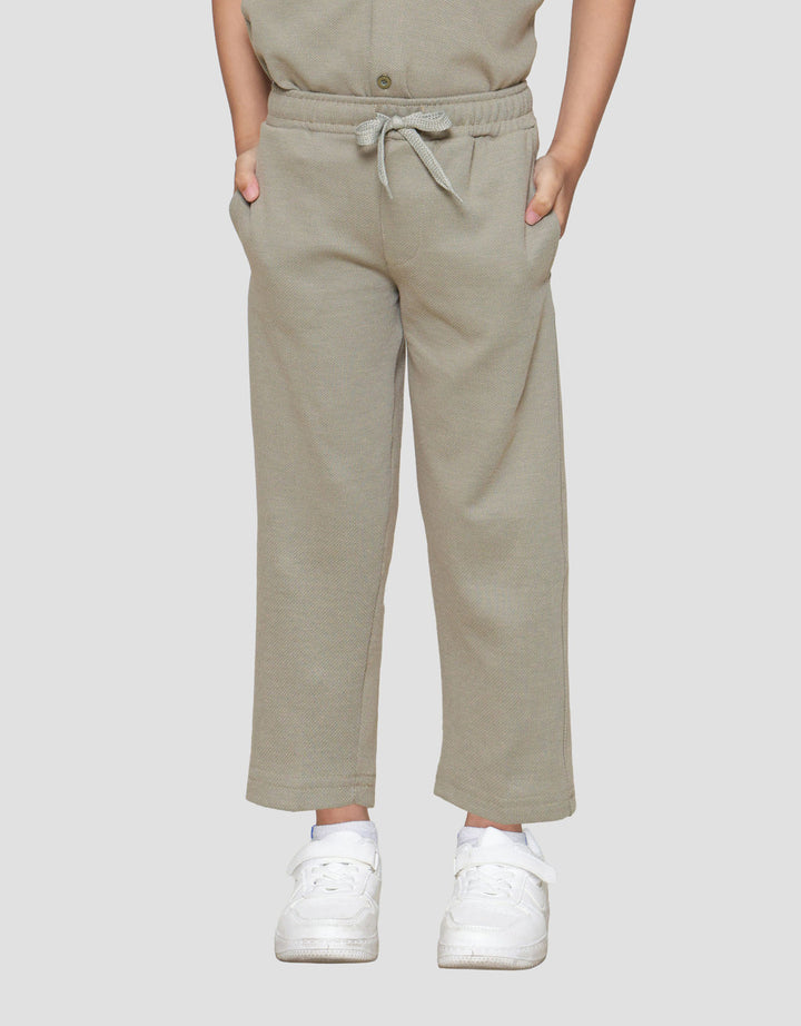 Little M Knit Tex Ture Selip Celana Jogger Anak Laki-laki