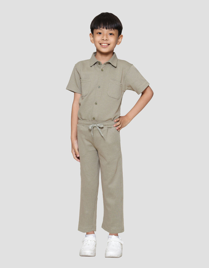 Little M Knit Tex Ture Selip Celana Jogger Anak Laki-laki