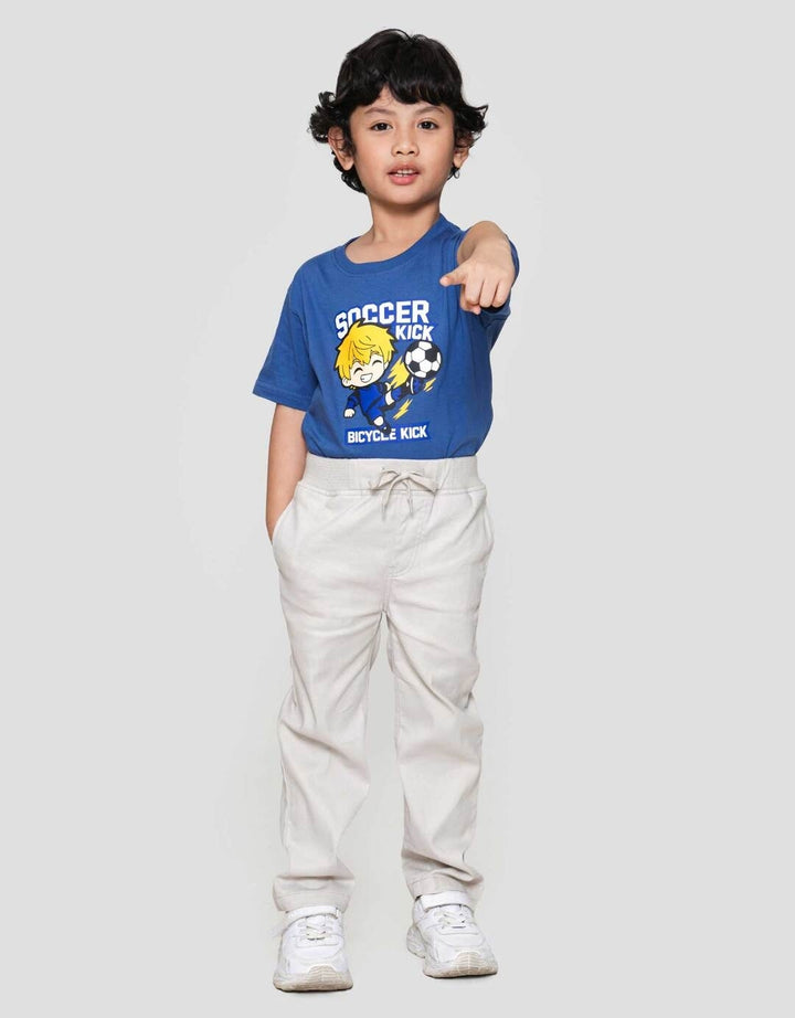 Little M Strech Rib Lipat Bawah Celana Panjang Anak Laki-laki