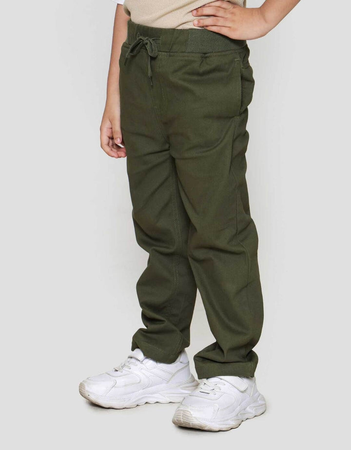 Little M Strech Rib Lipat Bawah Celana Panjang Anak Laki-laki