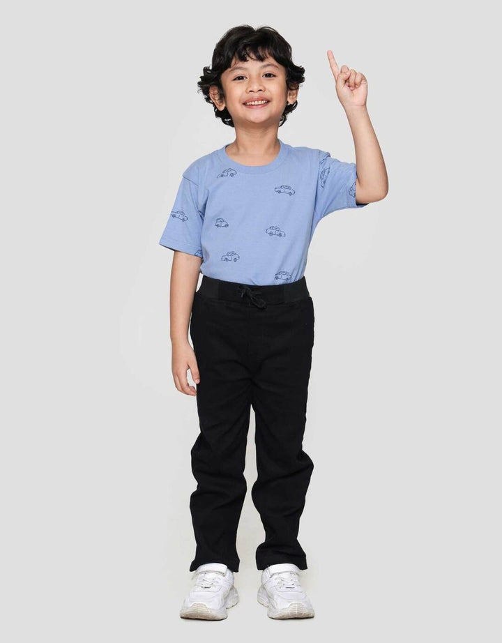 Little M Strech Rib Lipat Bawah Celana Panjang Anak Laki-laki