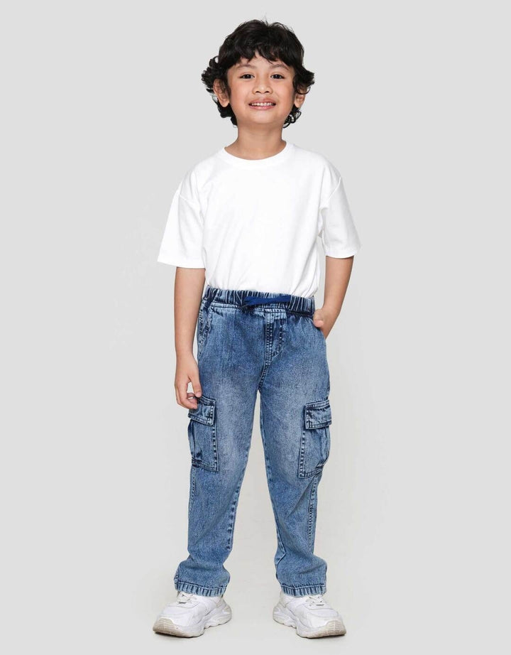Little M Reg Ktg Tempel Celana Denim Anak Laki-laki