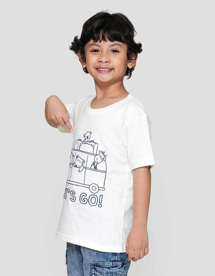 Little M Bdr Outline Animal Lets Go Kaos Anak Laki-laki