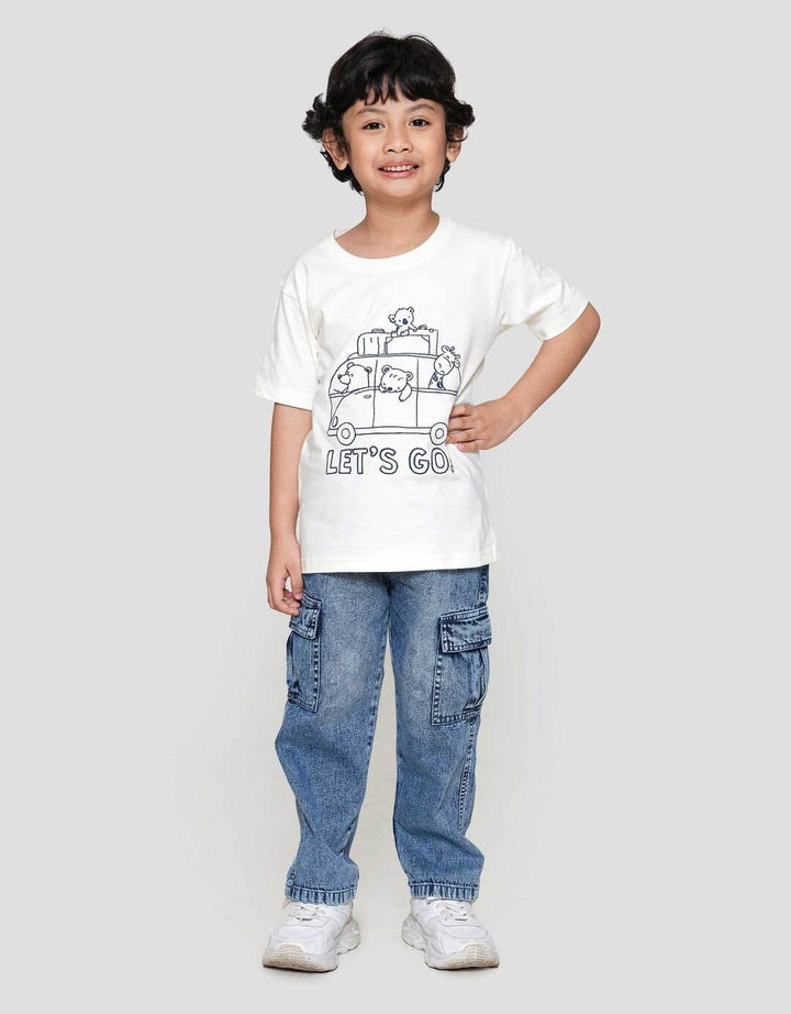 Little M Bdr Outline Animal Lets Go Kaos Anak Laki-laki