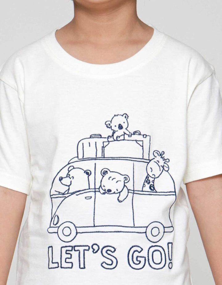 Little M Bdr Outline Animal Lets Go Kaos Anak Laki-laki