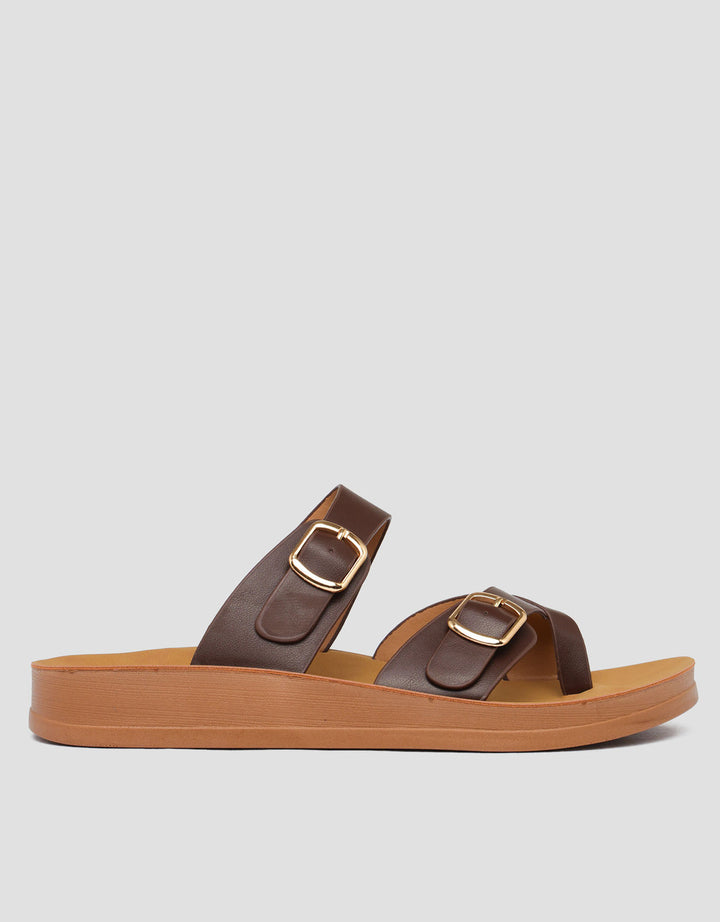 St. Yves Double Buckle Sandal Flip Flops Fq12 Wanita