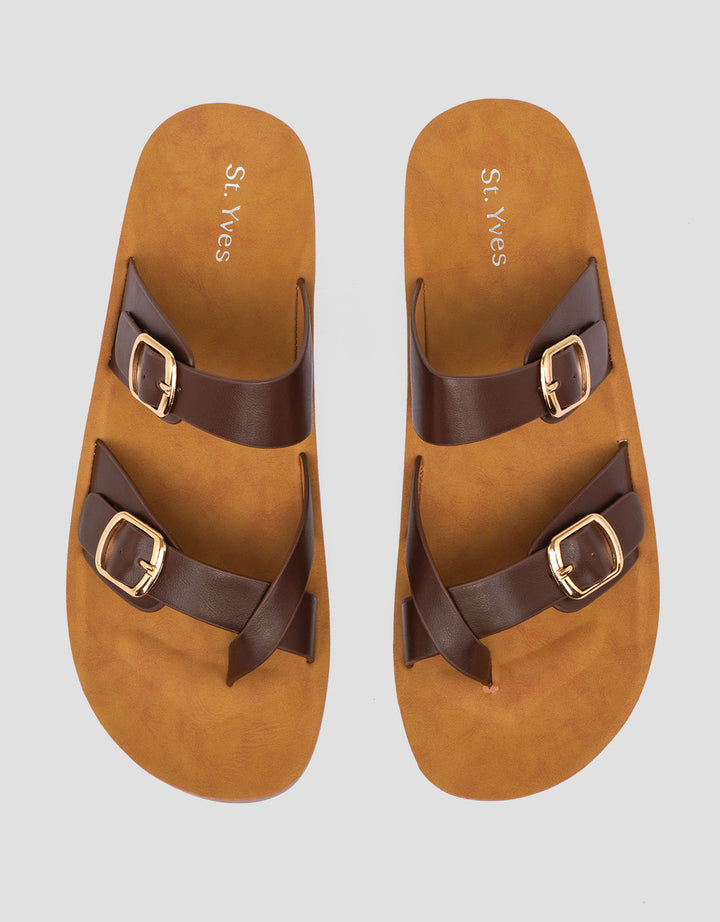 St. Yves Double Buckle Sandal Flip Flops Fq12 Wanita