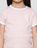 SUKO RIB KERAH BULAT LENGAN PENDEK KAOS ANAK PEREMPUAN