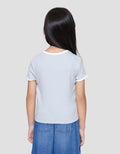 SUKO RIB KERAH BULAT LENGAN PENDEK KAOS ANAK PEREMPUAN
