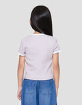 SUKO RIB KERAH BULAT LENGAN PENDEK KAOS ANAK PEREMPUAN