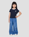 SUKO RIB KERAH BULAT LENGAN PENDEK KAOS ANAK PEREMPUAN