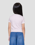 SUKO RIB KERAH BULAT LENGAN PENDEK KAOS ANAK PEREMPUAN