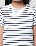 SUKO MINI RIB STRIPE KERAH BULAT KAOS ANAK PEREMPUAN