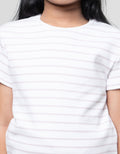 SUKO MINI RIB STRIPE KERAH BULAT KAOS ANAK PEREMPUAN