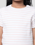 SUKO MINI RIB STRIPE KERAH BULAT KAOS ANAK PEREMPUAN