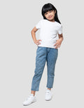 SUKO MINI RIB STRIPE KERAH BULAT KAOS ANAK PEREMPUAN