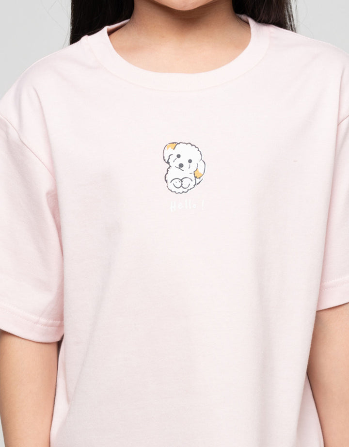 Suko Graphic Kerah Bulat Kaos Anak Perempuan