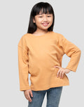 Suko Kerah Bulat Lengan Panjang Kaos Anak Perempuan