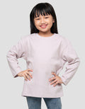 Suko Kerah Bulat Lengan Panjang Kaos Anak Perempuan