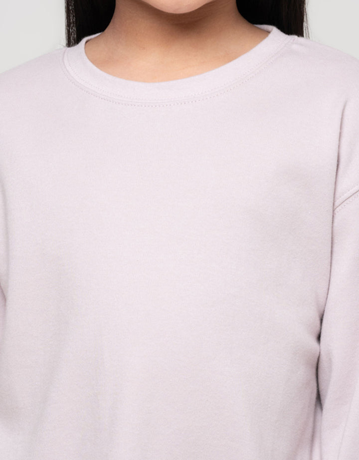 Suko Kerah Bulat Lengan Panjang Kaos Anak Perempuan