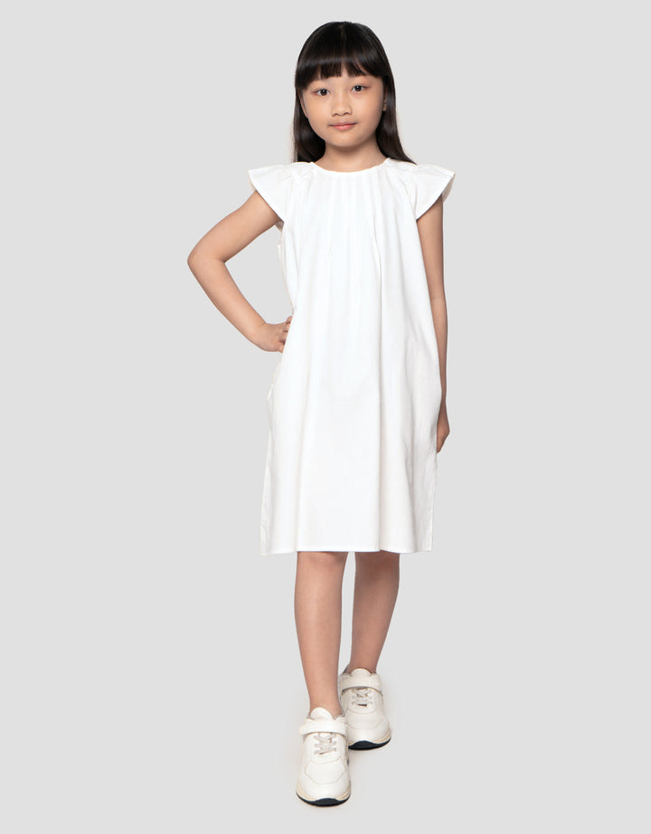Suko Gaun Denim Lengan Pendek Dress Anak Perempuan