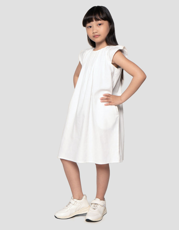 Suko Gaun Denim Lengan Pendek Dress Anak Perempuan