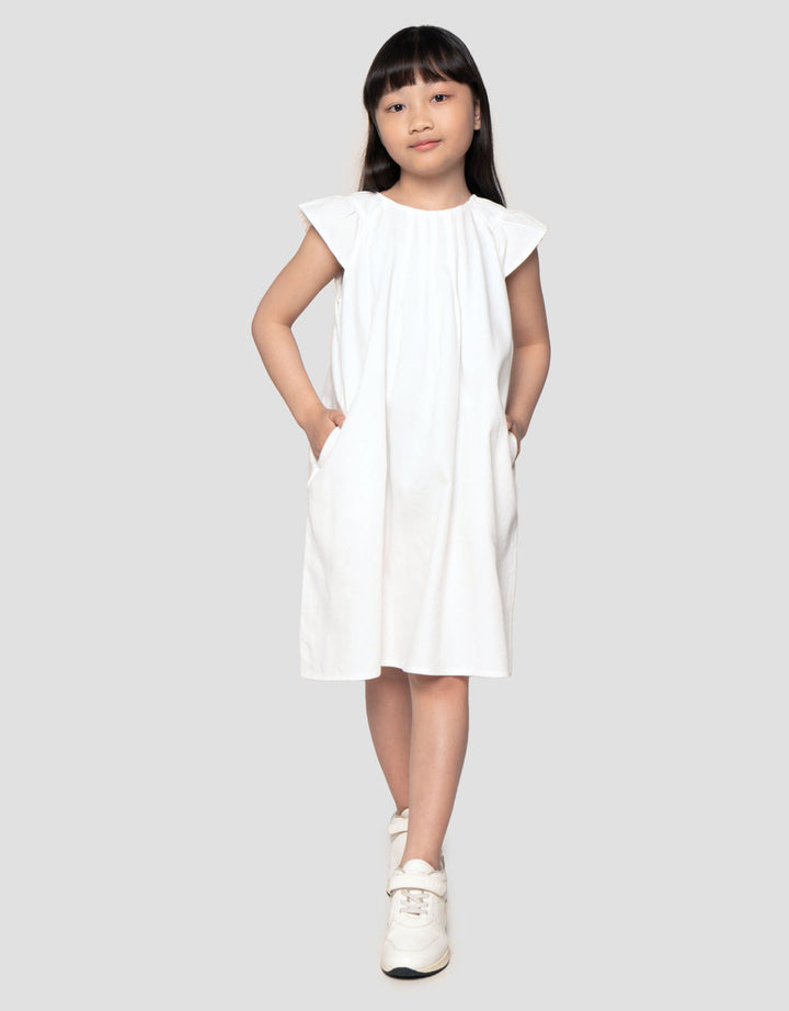Suko Gaun Denim Lengan Pendek Dress Anak Perempuan