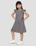 Suko Gaun Denim Lengan Pendek Dress Anak Perempuan