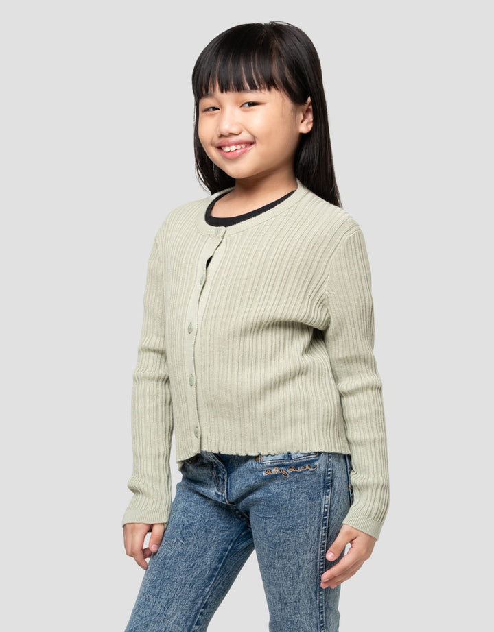 Suko Lengan Panjang Jaket Cardigan Anak Perempuan